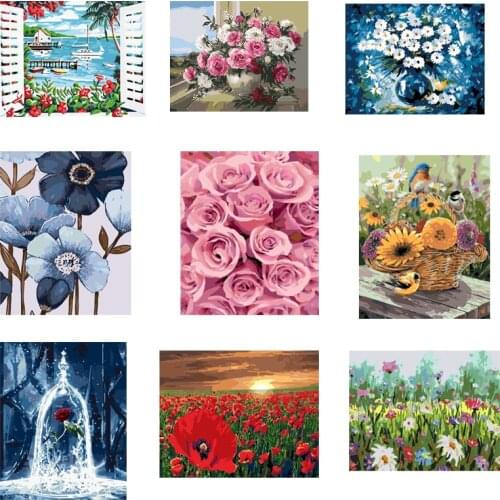 Tetasal DIY Painting by Numbers For Adults Kits Gift Digita Oil Paint Dropshipping On Canvas beautiful flower Home Decoration