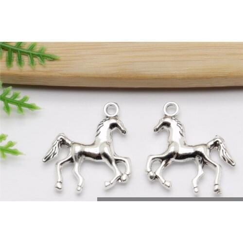 Wholessale 45pcs/lot Vintage Silver Horse Charms fit DIY Bracelet Pendants Jewelry Making Jewelry Findings
