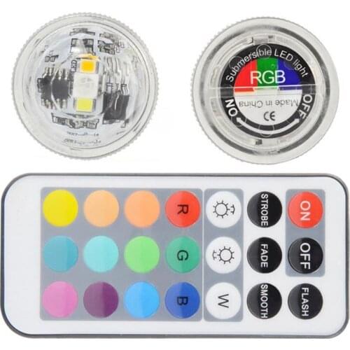 Battery Operated Waterproof Rgb Submersible Led Light Underwater Night Lamp Tea Lights For Vase,Bowls,Aquarium And Party Wedding