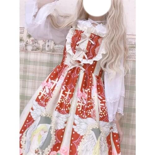 Japanese Kawaii Lolita Soft Girl Angel Girls Lolita Cute Style Lolita Girl Suspender Dress