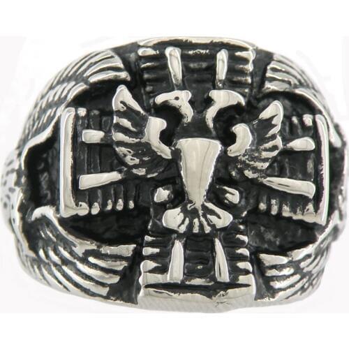Fanssteel Stainless Steel freemansory jewelry scottish rite mason double eagle masonic ring FSR11W04