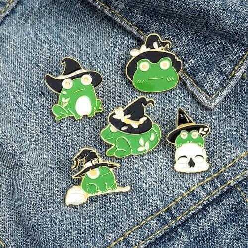 Funny frog Enamel Pins Custom Brooches Lapel Pin Shirt Bag Colorful Badge Jewelry Gift For Lover Girl Friends
