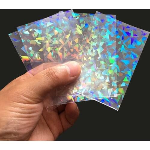 200PCS AEGIS GUARDIAN Broken Gemstone Glass Laser 65x90mm Card Sleeves Mtg Pokemon Protector Holographic Foil Film Binder Tarot