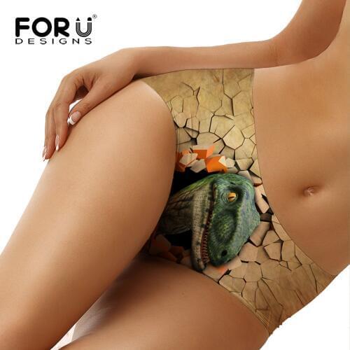 FORUDESIGNS Sexy Panties Seamless 3D Dinosaur Print Underwear Women Briefs Female Top Quality Women Underwear Panty Sexy Panties