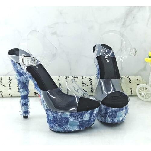 Leecabe 15CM/6Inch Womens Platform Sandals party High Heels Shoes Pole Dancing Shoes