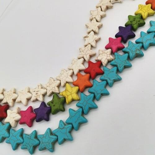 1 Strand/Pack White/Blue/Colorful Howlite Star shape Loose Beads Fit For DIY Handmade about 19mm s1020