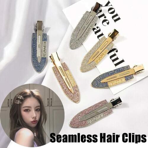 1 Pcs Seamless No Bend Hair Clips with Rhinestones for Makeup Fringe Barrette Side Bangs Fixed Women Girls Hair Styling Tool