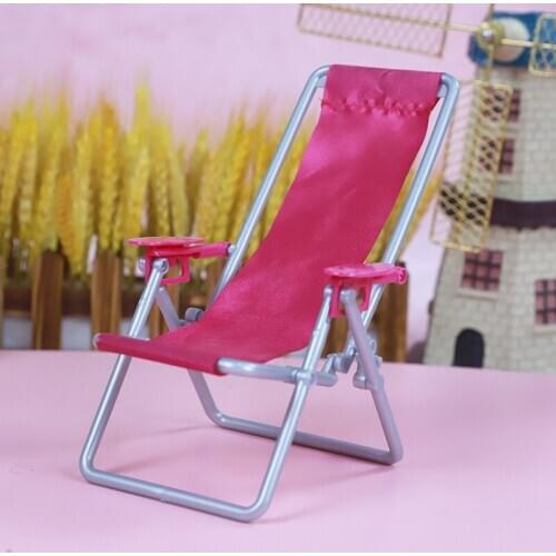 1pc 1:6 Scale High Quality Dollhouse Furniture Swim Foldable Deckchair Accessories