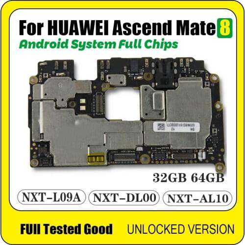 For Huawei Ascend Mate 8 Motherboard 32G 64G Mainboard Replaced Original Clean EMUI System Logic Board Android OS Installed