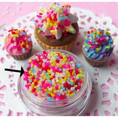 100g DIY Polymer Clay Fake Candy Sweets Sugar Sprinkle Decor Fake Cake Dessert Simulation Food Dollhouse Miniature