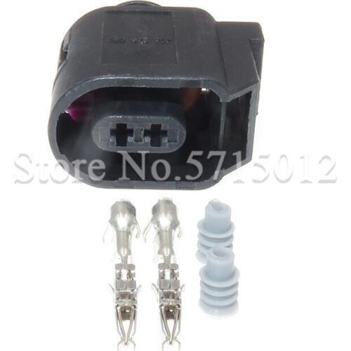 2 Hole 6E0 973 702 Sealed Rear ABS Sensor Connector Plug Wiring Socket For VW Audi Phaeton