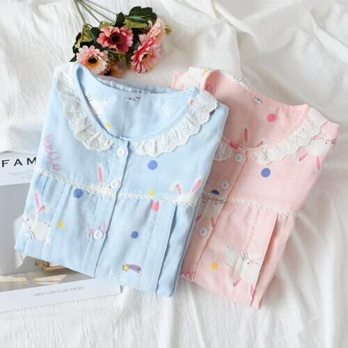 2Pcs/Set Long Sleeve Nursing Nightwear Maternity Pajamas Set Pregnancy Clothing Sleepwear Breastfeeding Nightgown Pyjama Summer