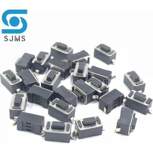 20/50/100PCS 3*6*4.3 5 mm SMD 2pin Tact Switch Push Button White / Black Button 3x6x4.3H 5H 3*6*5 mm Tactile Micro Touch Switch