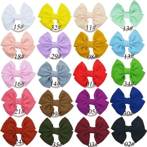 20 pcs/lot, 4.7 inches Waffle Knit Hair Bow Nylon headbands, Baby toddlers Fabric bow skinny headbands
