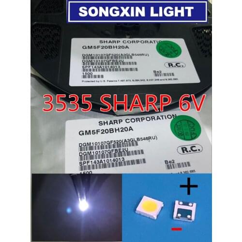 2000pcs LED Backlight TV High Power 1.2W 6V 97LM LED 3535 3537 Cool white For SHARP LED LCD TV Backlight ApplicationGM5F20BH20A