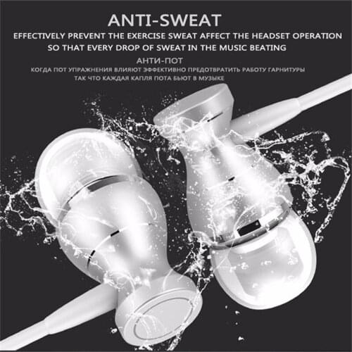 3.5mm hifi Sport Headset For iPhone Samsung Xiaomi Magnet Metal Earphone Heavy Bass Sound Anti-Sweat with Mic Handsfree Earbuds