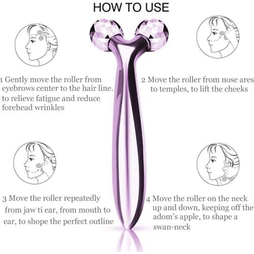 3D Roller Massager Y Shape 360 Rotate Thin Face Body Shaping Relaxation Wrinkle Remover Facial Beauty Massager Tool