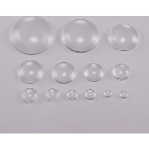 5-50Pcs/Lot 14-35mm Round Flat Back Clear Glass Transparent Cabochon Tray Setting Supplies for Jewelry Making DIY Accessories