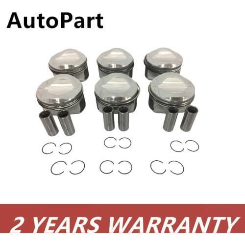 6PCS Engine Piston Repair Set For Audi A4 S4 A5 S5 A6 S6 A7 A8 S8 Quattro Q5 Q7 For VW Touareg 3.0TSI V6 06E107066CA 06E107065CJ