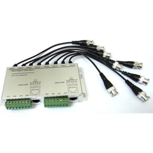 8CH 8 Channel Passive Transmitter CCTV Video Balun BNC Female to UTP Rj45 CCTV Camera DVR Cat5 with Cables