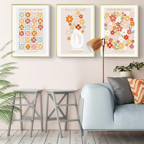 Abstract Colorful Matisse Floral Wall Art Canvas Painting Nordic Poster And Print Exhibition Wall Picture for Living Room Decor