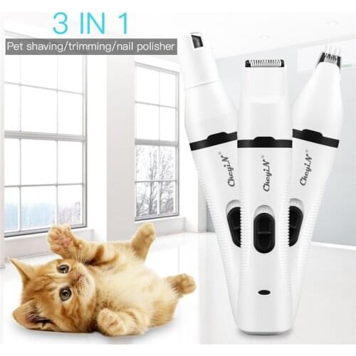 Rechargeable Low-Noise Usb Charging Pet Hair Remover Grooming Cutter 3 In 1 Electrical Trimmer Dog Cat Hair Clipper