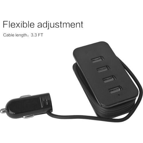 5V 4.1A 4 USB Ports Ports Phone Car Charger Fast Charging With 1m/3.3ft Cable for iPhone for Samsung LG HTC Smartphone Chargers