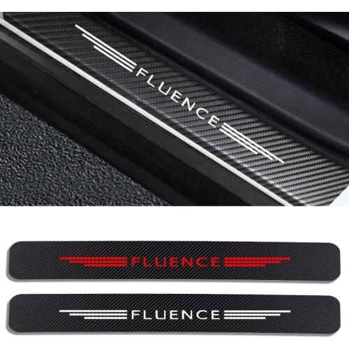 Auto Stickers Door Threshold Vinyl Protector For Renault FLUENCE Car Door Sill Scuff Plate Guard Carbon Fiber Decor Accessories