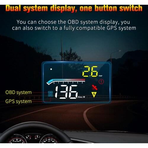 Smart M17 Car Head-up Display HUD Monitor OBD2+GPS Overspeed Warning System Projector Windshield Auto Electronic Voltage Alarm