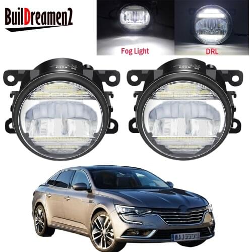 2 Pieces Car Front Bumper Fog Light Assembly LED DRL Daytime Running Lamp 30W 8000LM 12V For Renault Talisman 2016 2017 2018