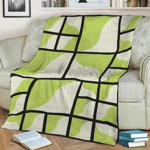 Abstract Geometric Pattern 3D Printed Velvet Plush Throw Fleece Blanket Bedspread Sherpa Blanket Home Decora
