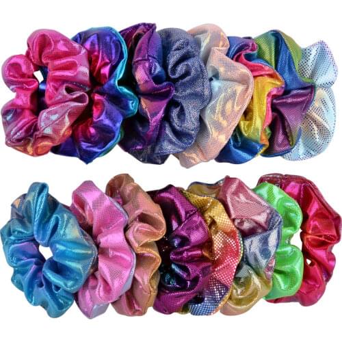 Glitter Lady Hair Scrunchies Ring Elastic Hair Bands Pure Color Bobble Sports Dance Velvet Soft Charming Scrunchie Hairband