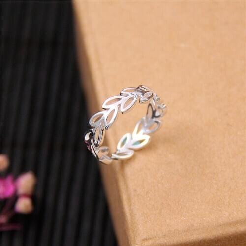 Bohemian Ethnic Silver Color Leaf Rings for Women Bridal Wedding Vintage Finger Rings Christmas Gifts