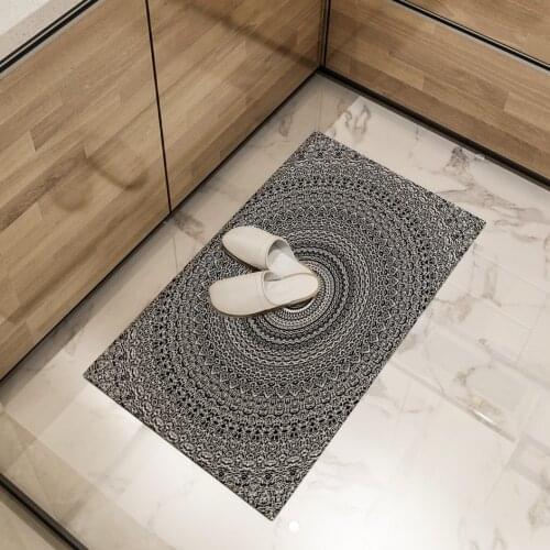 Black White Mandala Floor Mat Psychedelic Circle Swirl Area Rugs Large Home Living Room Bedroom Carpet Decor Doormat