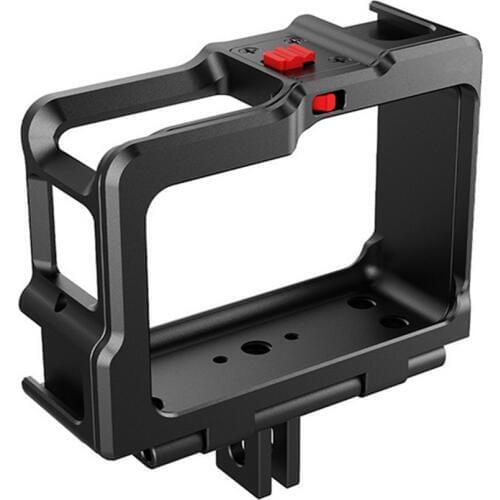 For Insta360 ONE R Camera Metal Camera Cage with Double Cold Shoes Protector LED Light Microphone Extension Case