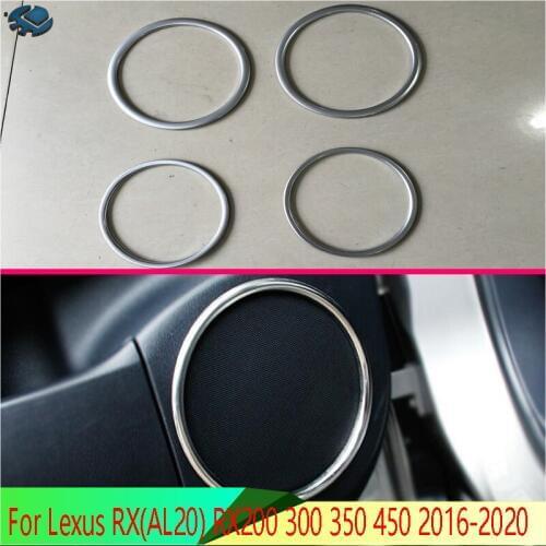 For Lexus RX(AL20) RX200 300 350 450 2016-2020 ABS Chrome Speaker Cover Interior Trim Side Door Stereo Bezel Collar Ring Garnish