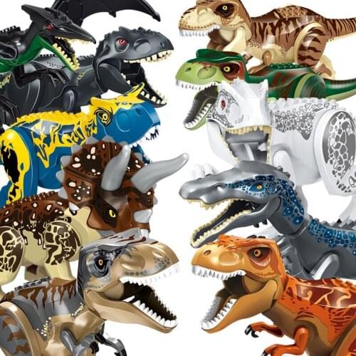 Jurassic Park World 2 Building Blocks Dinosaurs Figures Bricks Tyrannosaurus Rex Indominus Rex I-Rex Assemble Kids Toys for Boys