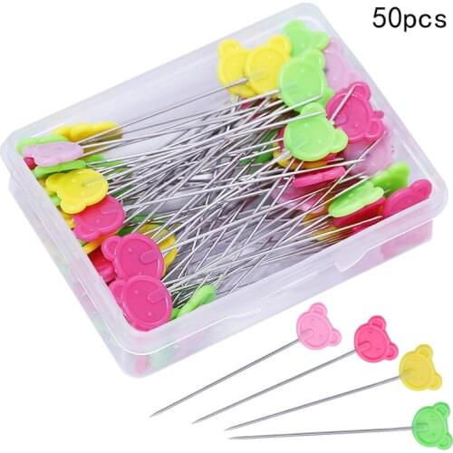Imzay 50 Pcs Dressmaking Pins Embroidery Patchwork Pins Accessories Tools Sewing Needle DIY Sewing Accessories Stainless Steel