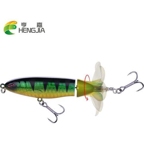 HENGJIA Whopper Popper 100mm 13g Artificial Top Water Fishing Lure Rotating Tail
