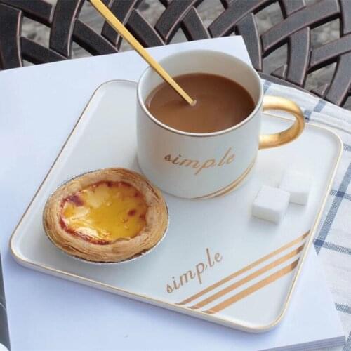 Exquisite gold coffee cups and saucers Creative ceramic cups Business office household milk coffee cups BT332