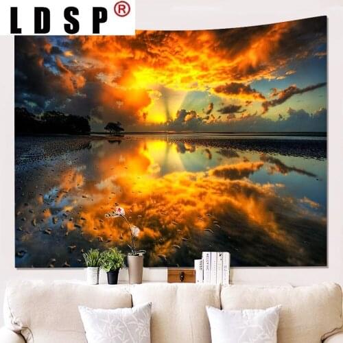 LDSP Lake Forest Natural Landscape Tapestry Hanging Wall Art Background Cloth Beach Mat Blanket Art Bedroom Living Home Decor