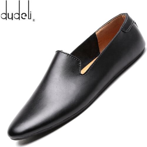 New Fashion Split Leather Man Casual Shoes Flats Shoes Men Comfortable Slip on Loafers Male Outdoor Walking Shoes Driving Shoes