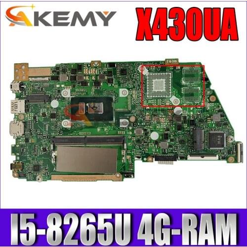 For ASUS X430UA X430U A430U S4300U Laptop motherboard Motherboard X430UA Mainboard 4G-RAM I5-8265U