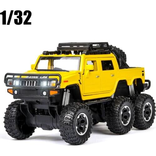 1:32 Big Wheels Pickup Alloy Car ModeL Sound and Light Pull Back Die-casting Toy Car Boy Gift Collection Free Shipping