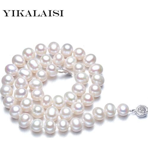 YIKALAISI 2017 fashion 925 sterling-silver-Jewelry 100% natural freshwater pearl chokers necklaces best gifts for women weddings