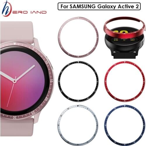 Bezel Ring For Samsung Galaxy Watch active 2 40mm 44mm Protector Case Cover Sport Adhesive Metal Bumper Accessories Active2 40