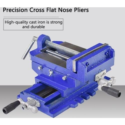 Two-way Mobile Bench Drill Operating Platform Flat Pliers 3 Inch/4 Inch Precision Vise Clamp Tool Heavy Cast Iron Flat Vise LK