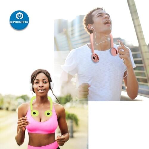 Mini Portable Fan Hands-Free Neckband Hanging Air Cooling Neck Fan Air Cooler Outdoor Sport USB Rechargeable Neckband Fans