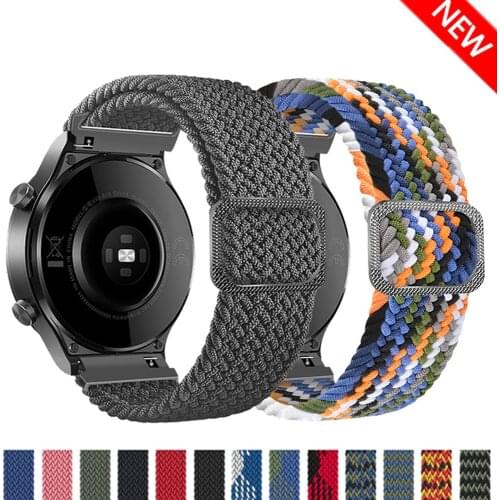 20mm/22mm watch strap for Samsung Galaxy watch 3/active 2/46mm/42mm/Gear S3 Adjustable Braided Nice Loop Huawei GT/2/2e/Pro band