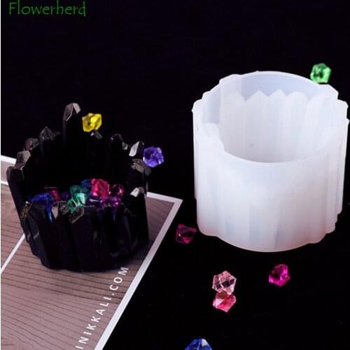 Flower Pot Clay Molds Succulent Plant Silicone Mould Candlestick Ashtray DIY Crystal Resin Mold Cement Concrete Plaster Pot Mold